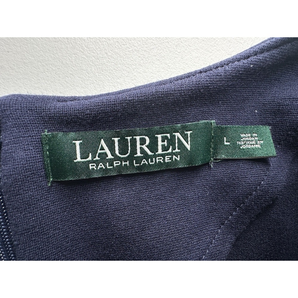 Ralph Lauren Women's Size Large Navy Blue Sweater Logo Layered Top - Picture 9 of 10